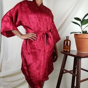 Vintage Red Silky Robe